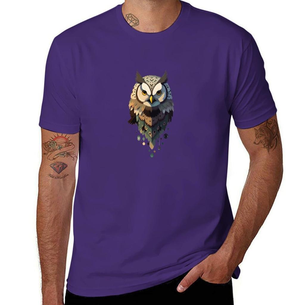 Mystical Owl Tshirt heavyweights cute clothes mens t shirt