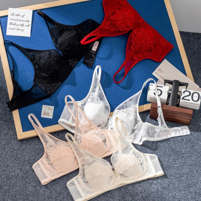 Dámská krajková braletka Push Up Bez kostic Prodyšná Pohodlná Podprsenka bez zadního zapínání Pro každodenní nošení