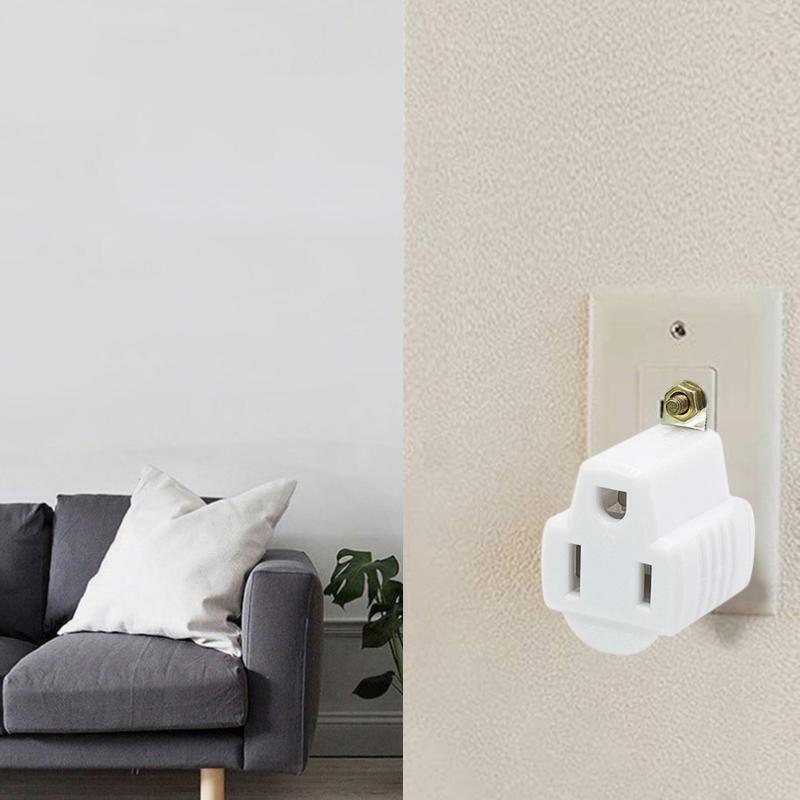 Heavy Duty Wall Plug Adapter Portable 2 Prongs to 3 Prongs Outlet Adapter Grounding Converters Adapter Outlets Plugs