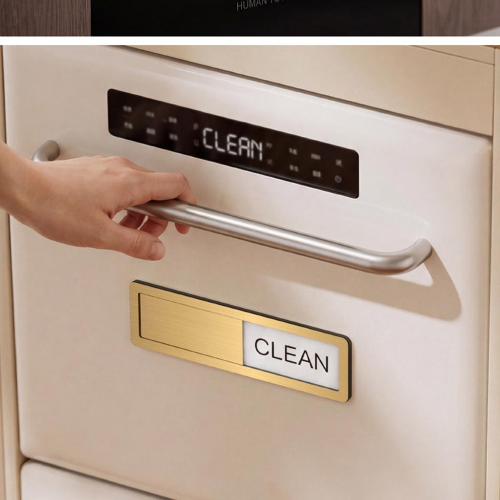 Dishwasher Magnet Sliding Sign Indicator for Clean and Dirty Status Dishwasher Door Attachment Durable and Easy To Use Sliding Design