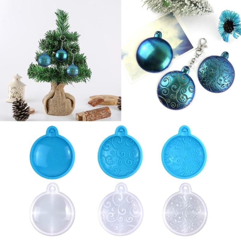 3 Styles DIY Christmas Series Keychain Silicone Epoxy Mold DIY Necklace Pendant Jewelry Crafting Mold for Christmas Gift