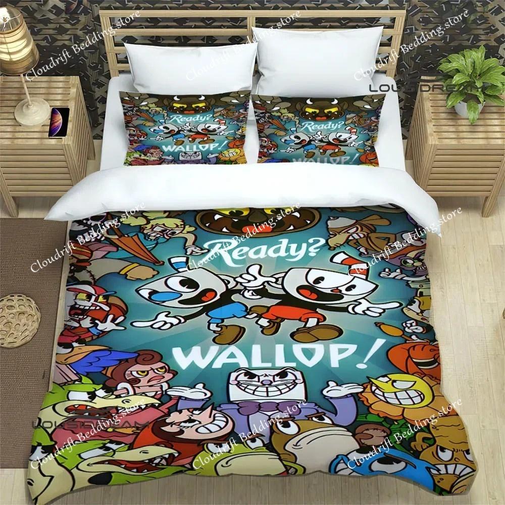 Cuphead Cartoon Druck Bettwäsche Sets Exquisite Bettwaren Bettbezug Set Bettdecke Luxus Mode Polyester Bettdeckenbezug