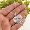 Natural Rose Quartz Gemstone 925 Sterling Silver Handmade Pendant 1.49" For  Her CP-28-23