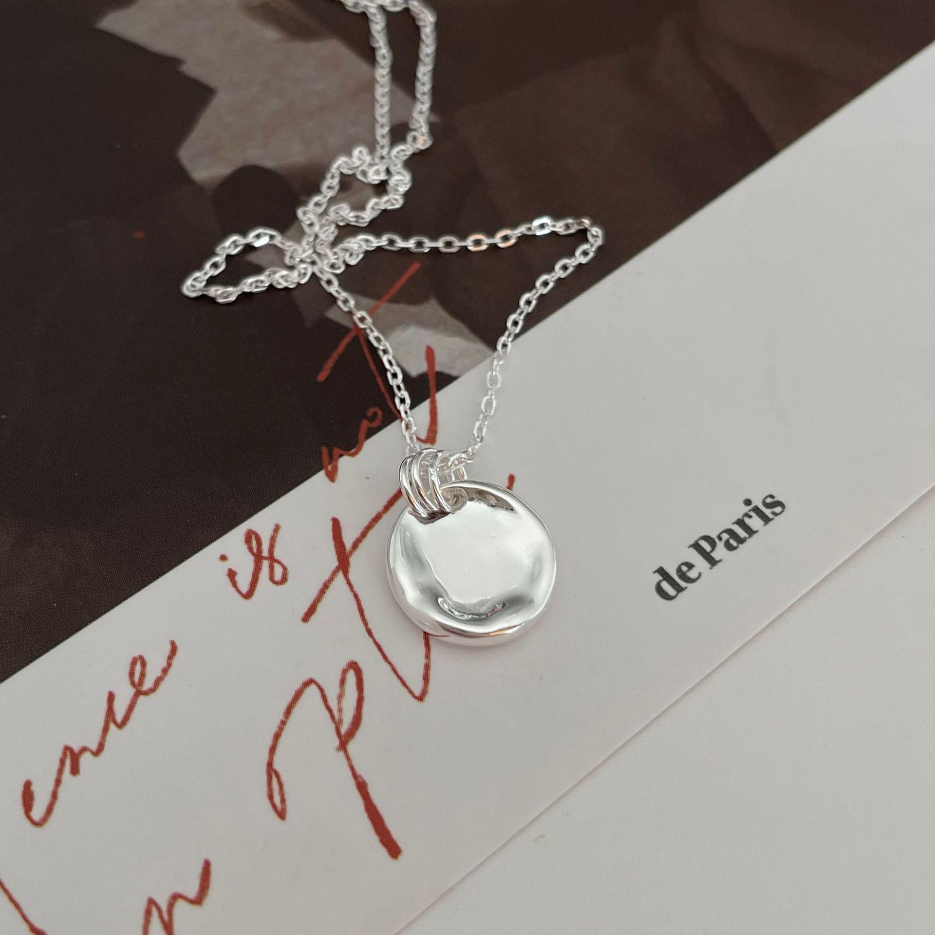 Elegant 2026 White Copper-Plated Layered Silver Necklace