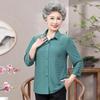 Plus-Size Long-Sleeve Summer Shirt for Elderly Women - Ideal for Grandmothers and Mothers for Spring and Autumn