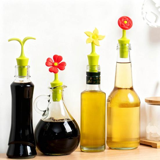 Multilayer Stepped Sealing Rings Flower Silicone Wine Stopper, Food Grade Leak-Proof Bottle Sealer, Decorative Shape Stoppers Creative Floral
