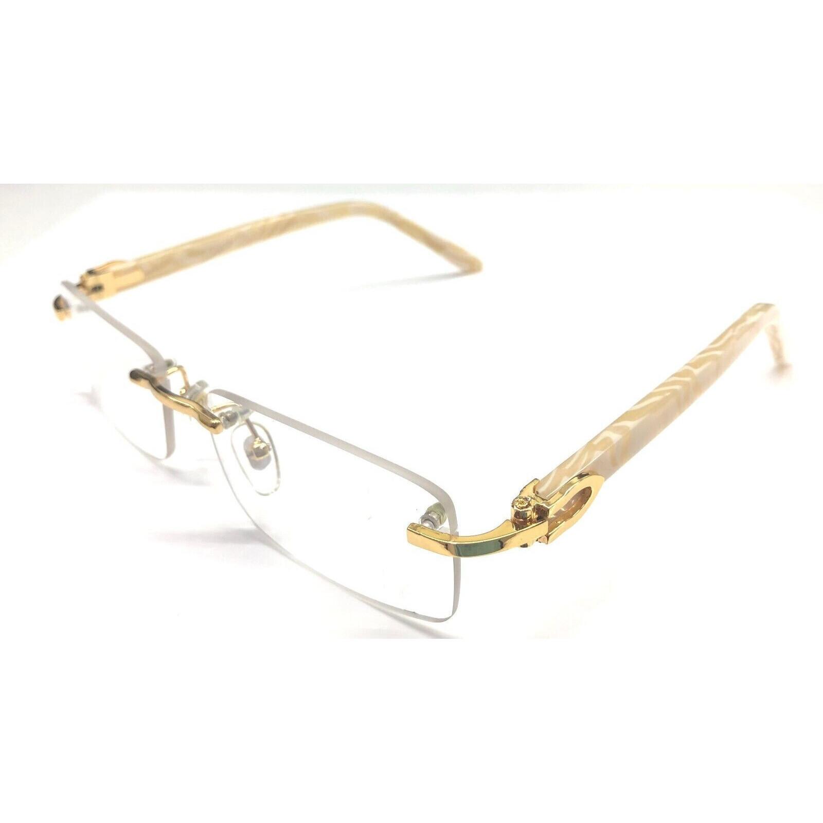 

Rimless Marble Finishing frame/eyeglass, Gold-Off white CT00520 CART 4 JL156068984297