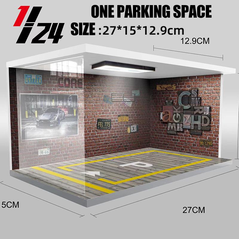 1/32 1/24 1/18 Scale Lighting Parking Lot Assembly Toy Diecast Alloy Model Car Garage DIY Scene Collection Display Toy Car Gift