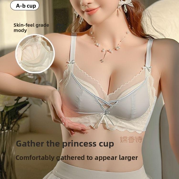 Wireless Push Up Bra Set, No Gaping Anti-Sag Small Bust Enhancing Women Lingerie Set