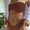 European American High Waist Bandeau Bikini - Sexy Bodycon Swimsuit