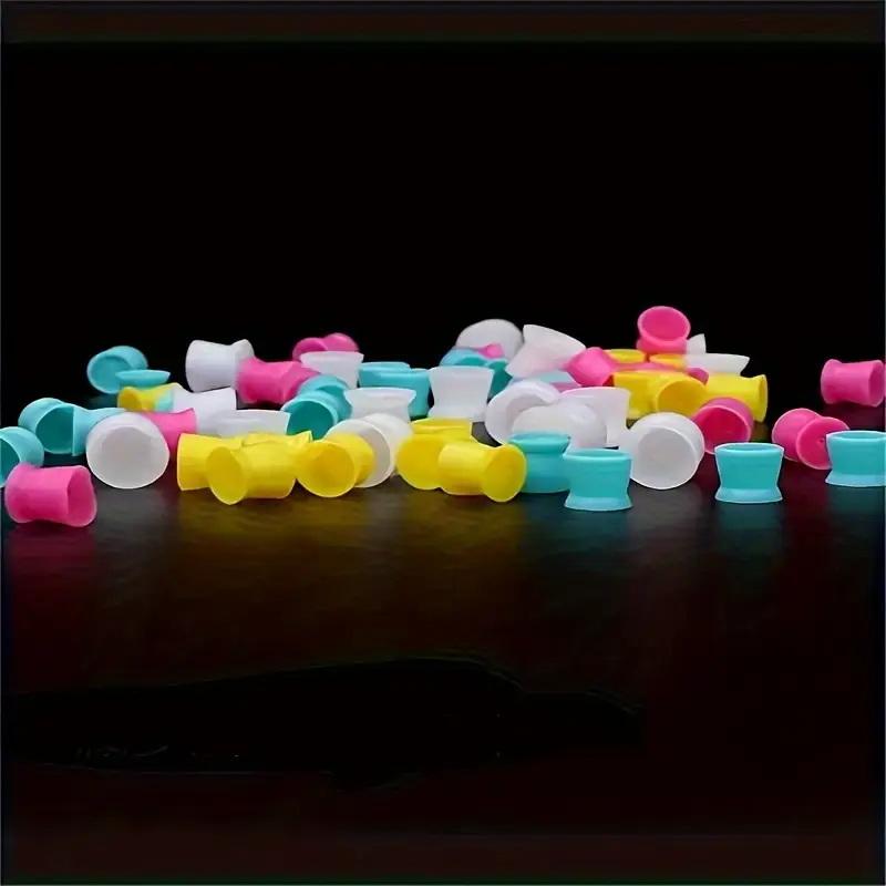 300 Pcs Disposable Silicone Tattoo Ink Cups Color Cup With Base Pigment Holder Container Cap Tattoo Accessory For Tattoo Ink