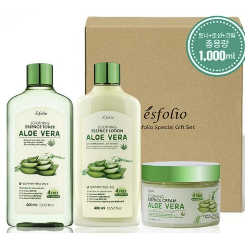 

Esfolio Aloe Vera Soothing Skincare Set (Toner + Lotion + Cream) – Hydrating & Calming Solution for Inner-Dry Skin