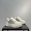 Little White Shoes Men's New Platform Bread Shoes Low-top Lace-up Sports and Leisure Shoes Trendy Versatile Height-increasing Shoes