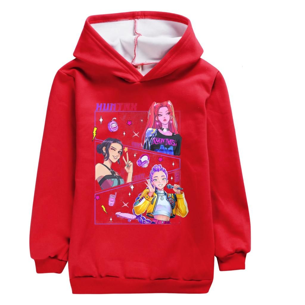 5041 Kpop Rumi Zoey Mira Print Kids Girls Hoodies Long Sleeves Velvet Warm Winter Hoodie