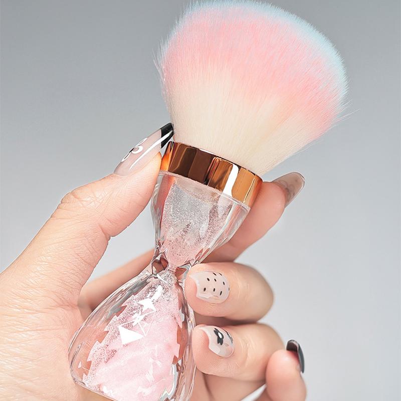 1Pcs Professionals Nails Art Brush Hourglass Style Dust Cleaning Make Up Brush Manicure Accessories Equipment Tools