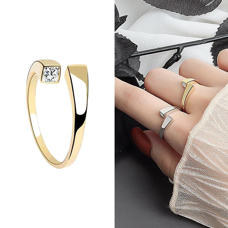 1Pcs Korean Ins Open Alloy Ring Fashion Adjustable Opening Rings Creative Geometric Finger Ring Women's Fashion Jewelry Gift