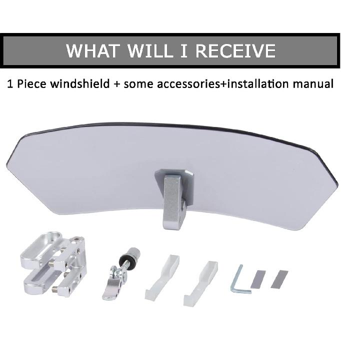 Universal Motorcycle Windshield Extension Adjustable Spoiler Windscreen Extender for Motorcycle(Light Gray)