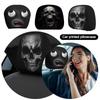 1Pc Black Skull Pattern Car Headrest Cover Universal Car Pillowcase Car Seat Cover  Halloween