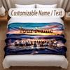 Coperta Morbida a Tema Cavallo Personalizzata con Nome Testo Stampato Coperta Calda Decorazione Divano Casa Camera da Letto