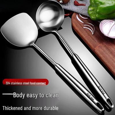 German Stainless Steel Stir-Fry Spatula & Ladle Kitchen Utensil Set