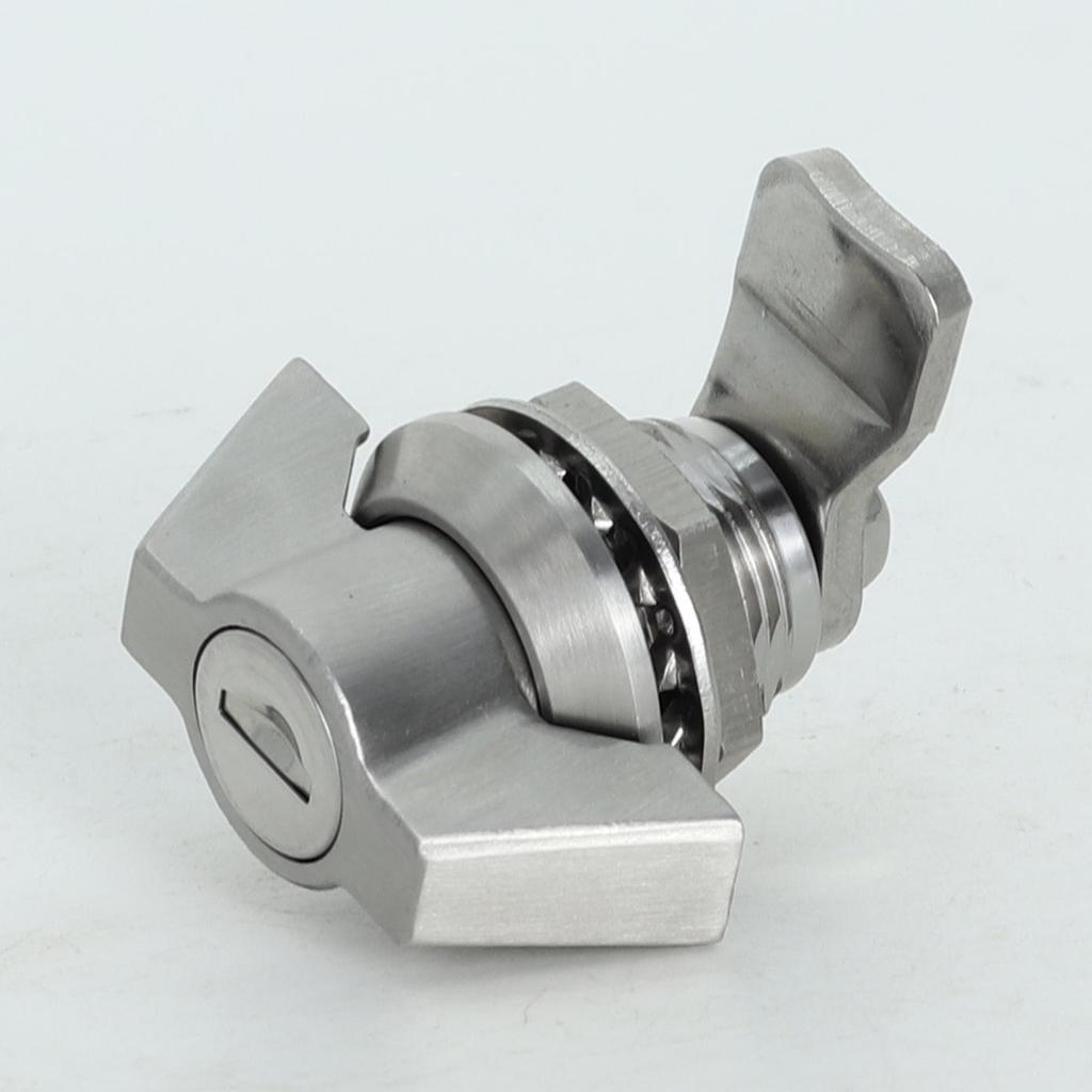 SUS304 Locking Wing Knob Quarter Turn Cam Latch IP65 Waterproof Hand Operated Panel Lock for Electrical Cabinet Enclosure Access