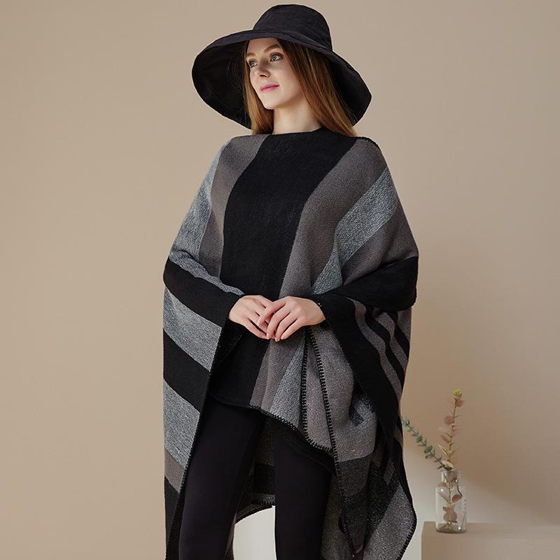 New Yunnan Ethnic Style Double-Sided Shawl: Versatile Warm Cloak Scarf for Women