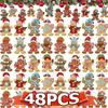 Cute Cartoon Gingerbread Man Ornaments Christmas Tree Wooden Hanging Decorations Pendants Xmas DIY Hangings Home Decor