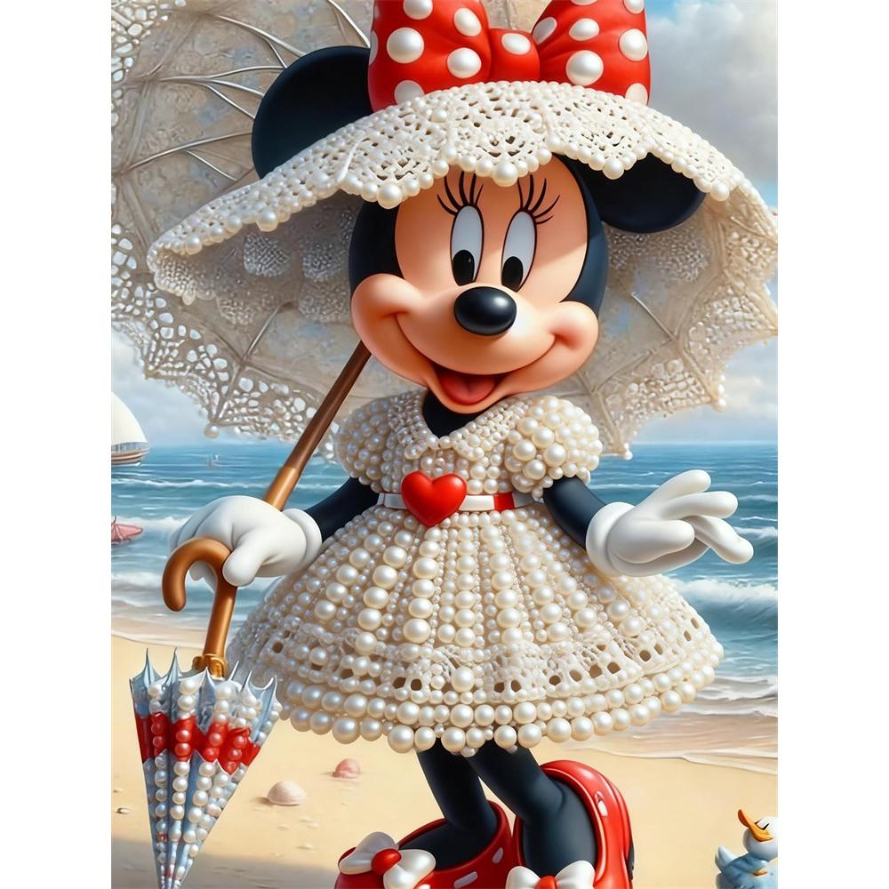 

Disney Pearl Painting Set Minnies Pearl Beach Vacation Moments Exquisite and Sparkling Artwork Perfect for Home Wall Decoration and Handmade Gifts 35x45cm