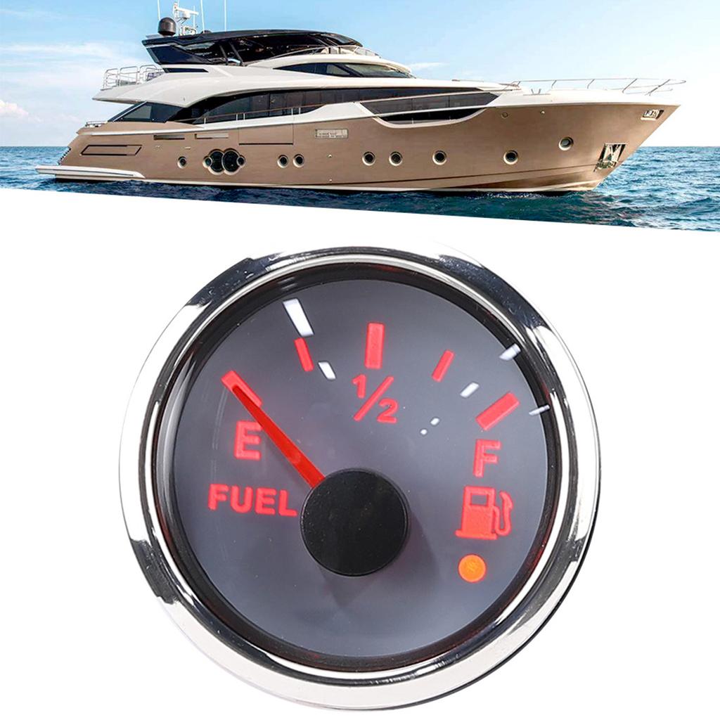 2in Fuel Level Gauge Intelligent Alarm IP67 Waterproof Marine Auto Instrument 316 Stainless