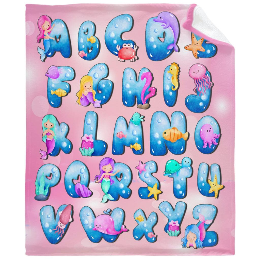 Cartoon Truck Letters Digital-printed Polyester Bedroom Velvet Flannel Soft Sofa Cover Blanket Fleece Soft Sofa Cover Blankets