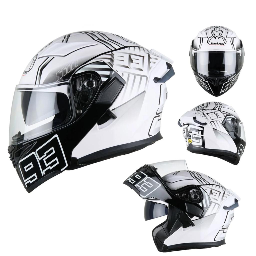 Motorcycle Helmet Unisex Full Face Street Bike Helmet All Season Large Tail Wing Motorcycle Protective Gear