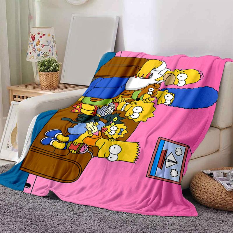 1Pc Simpsons Family Blanket Soft And Comfortable Casual Warm Camping Travel Christmas Halloween Gift M921683