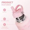 1L/32oz Stainless Steel Sports Insulated Water Bottle Portable Handle Insulated Cup with St Printed Wide Mouth Travel Mug