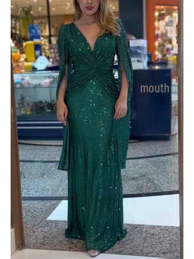 GA23108 European & American Sequin Party Dress - Casual, Loose, Sexy Fit