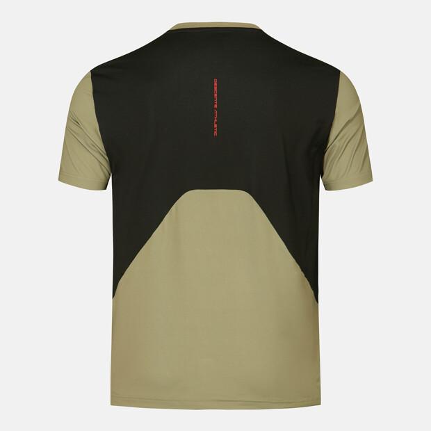 DESCENTE Men'S Colorblock Graphic Short Sleeve T-Shirt Light Khaki Sr321Tts73 (Type B)