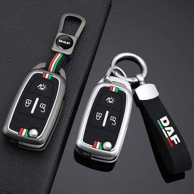 Zinc Alloy Silicone Folding Car Remote Key Cover Protector Shell for DAF 106 CF Euro 6 2022 XG XF Truck Keychain Accessories
