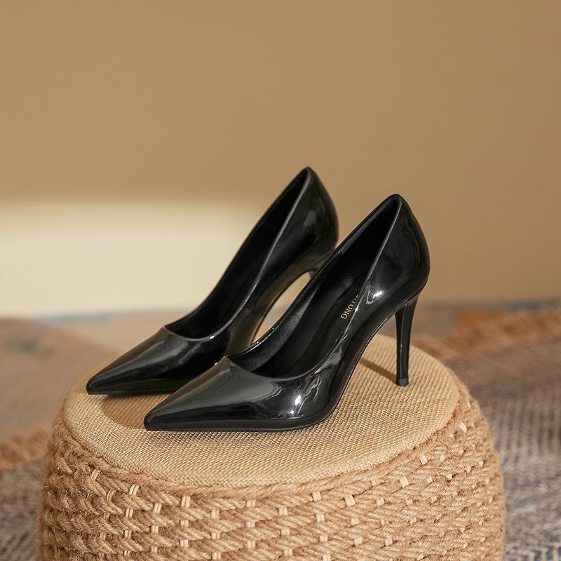 Single shoes 2025 spring women's Huizhou women's shoes genuine leather spring women's pointed high heels black women's stiletto fashion shoes