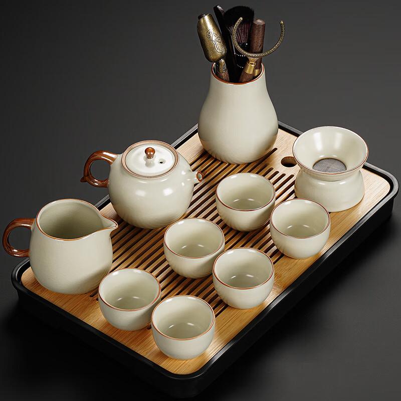 Ru Kiln Ceramic Kung Fu Tea Set with Tray