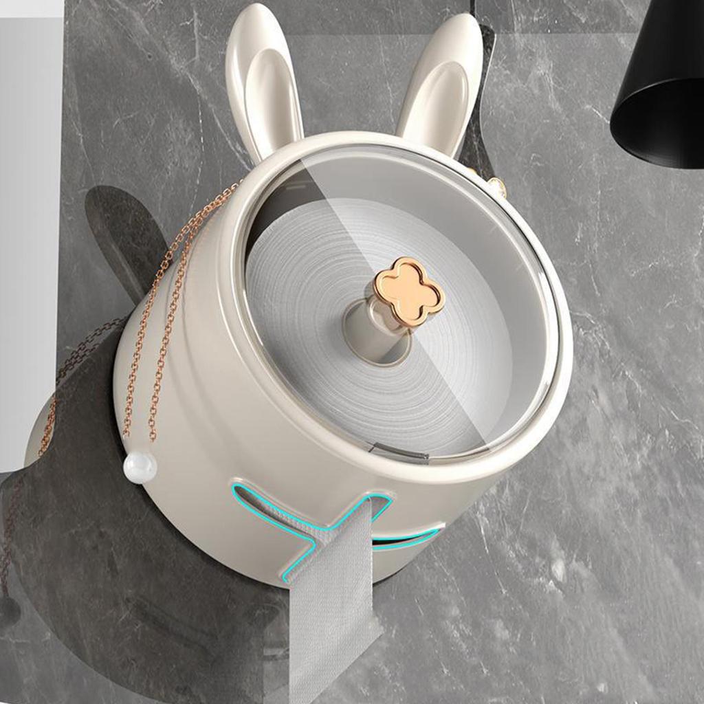 Toilet Paper Holder Cute Rabbit Shaped Waterproof Modern Wall Mount Paper Towel Holder Jewelry Rack
