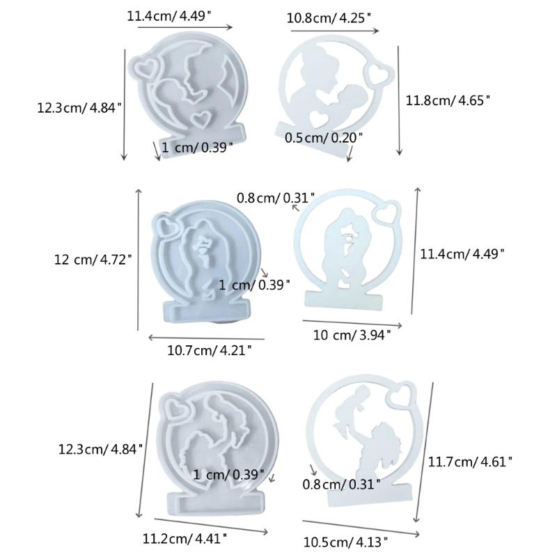Mother Day Theme Resin Molds with Base, Mother Day Candle Holder Molds for DIY Craft Mother Day Gift Home Decorations