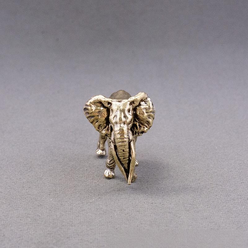 

1Pcs Tea Pet Table Ornament Antique Minature Mammoth Figurines Solid Copper Animal Crafts Home Living Room Decoration One Size