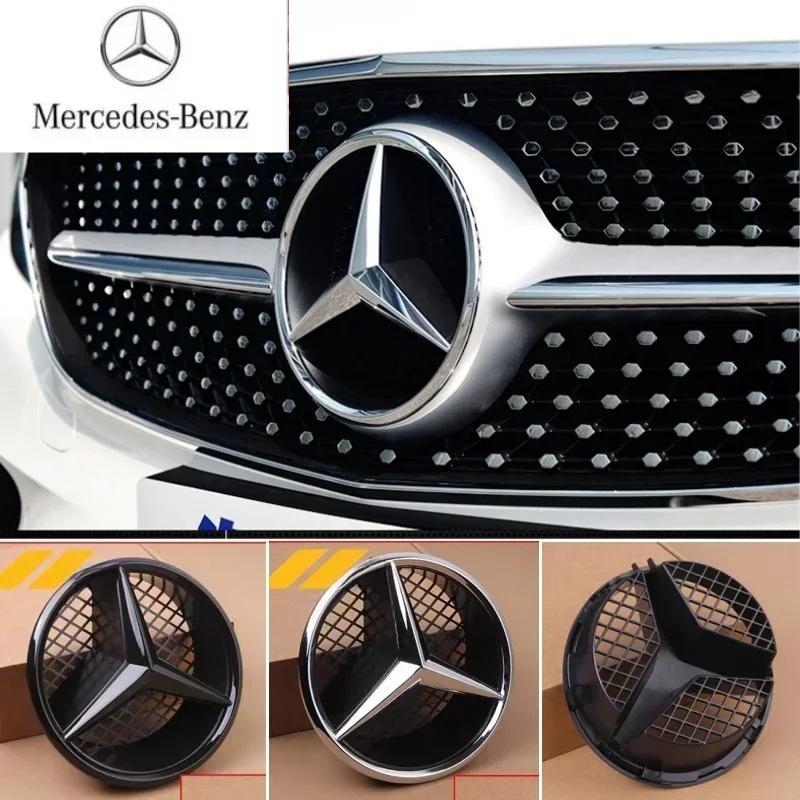 Black border and silver border decoration W204 2006-2012 B/Vfor Mercedes Benz class 2005-10 Car Front Grilled Star Emblem Logo WV1