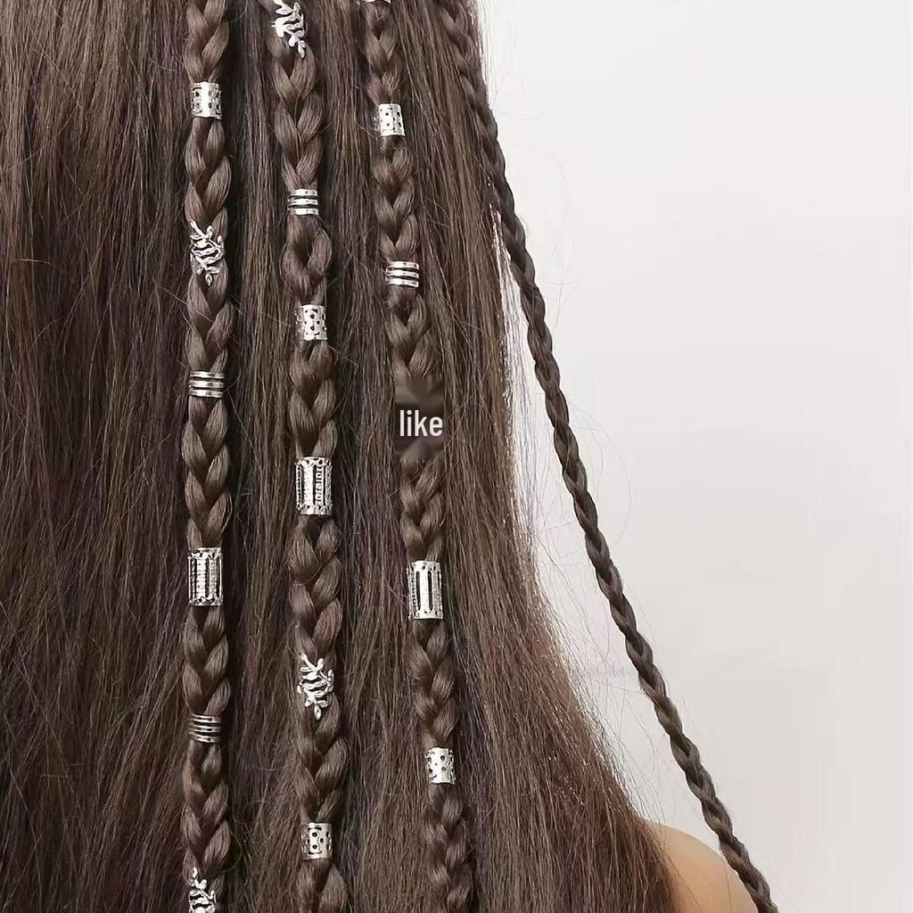Anneau de Cheveux Métallique Feuille Mode Européen-Américain pour Dreadlocks - Style Doux & Cool