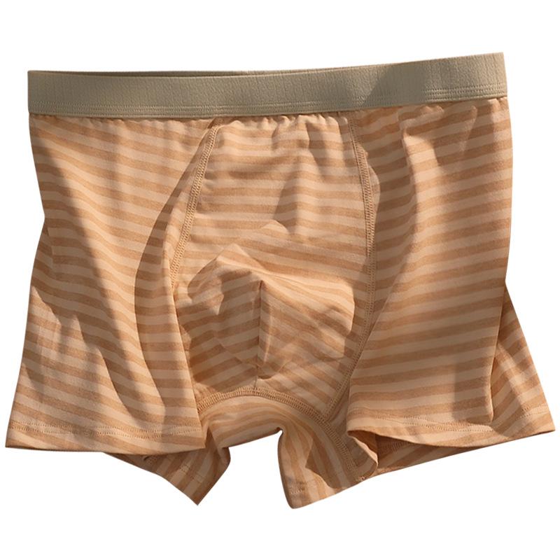 Men's Trendy Striped Pure Cotton Boxers: Skin-Friendly, Comfortable & Breathable, Plus Size for Teenagers