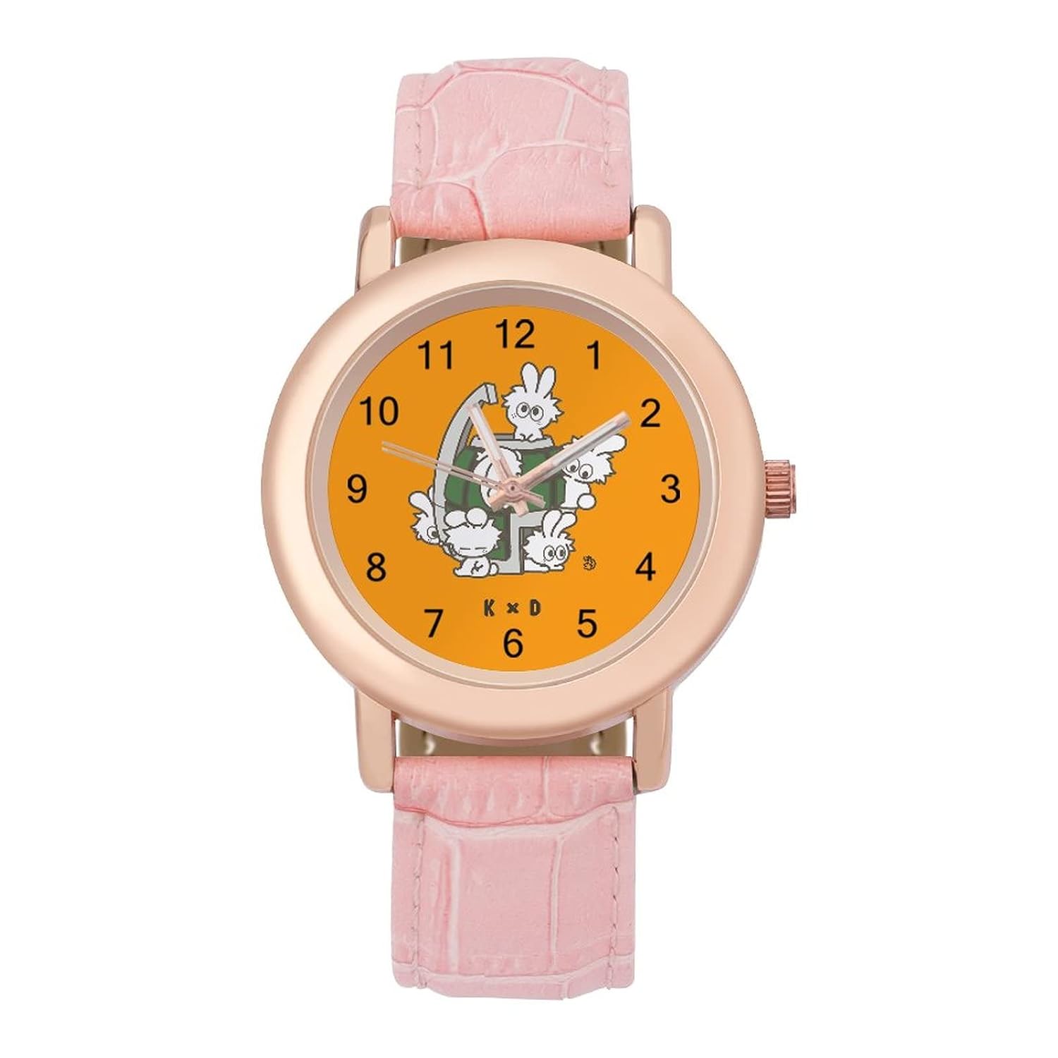 Hiroaka wristwatch stylish mens womens analog waterproof leather strap standard