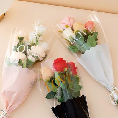 50 KUSŮ Jedna růže Obal na růži Průhledný obal na květiny Valentýn