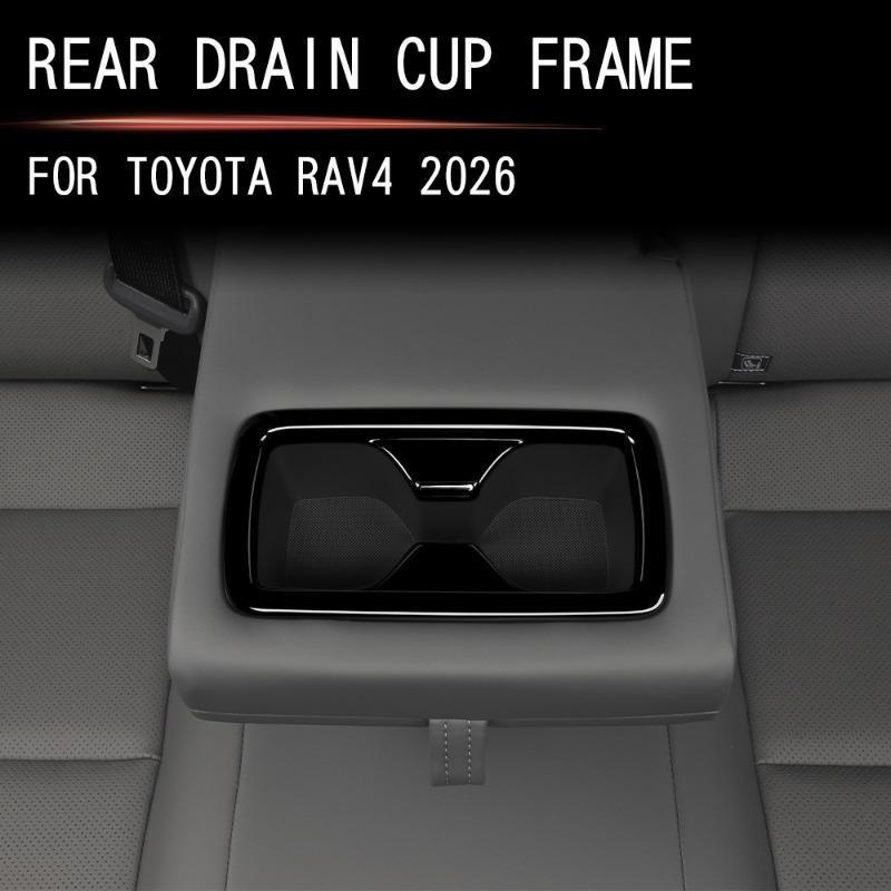 For Toyota Rav4 2026 Rear Cup Holder Decorative Trim Stickers Carbon Fiber Auto Inerior Drink Bottle Storage Slot Accessories