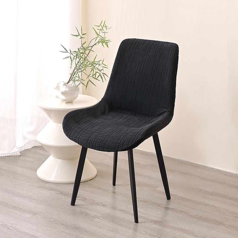 1pc Jacquard Stretch Curved Backrest Chair Covers  Household Chair Cover Restaurant Dust-proof Chairs Slipcovers