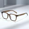 Square TR Flat Glasses, Black Plain and Fresh Glasses Frame, College Style, Big Face and Thin, Can Be Equipped with Myopia Frame