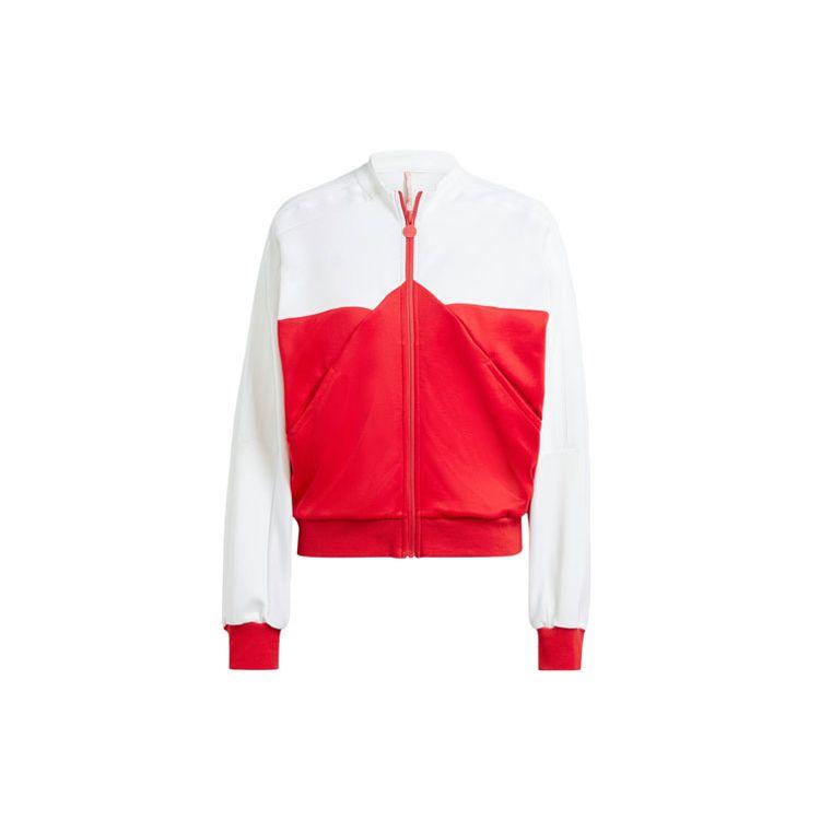 adidas Originals Women s Red White Colorblock Short Track Jacket IM5008 XS
